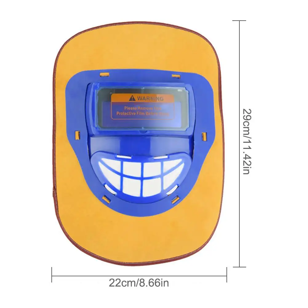 Welding Helmet Leather Welding Hood Head-mounted Auto Dimming Welding Helmet Face Mask