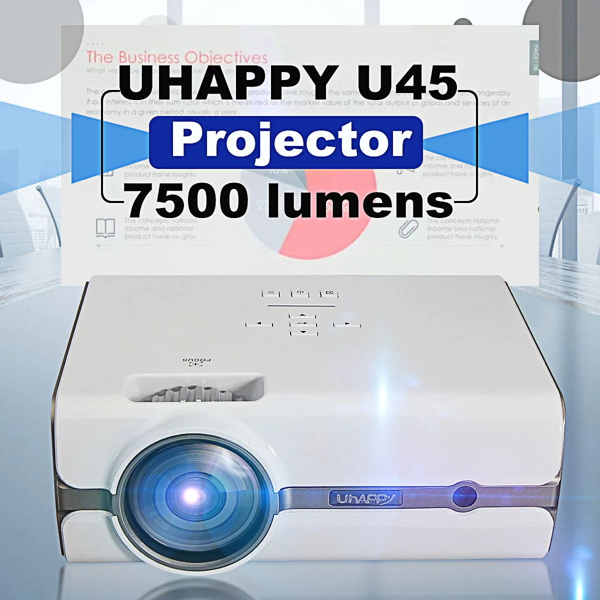 HD 1080P Portable Mini Projector 7500 Home Theater with Internal Cinema USB TV HDMI 3D Projector