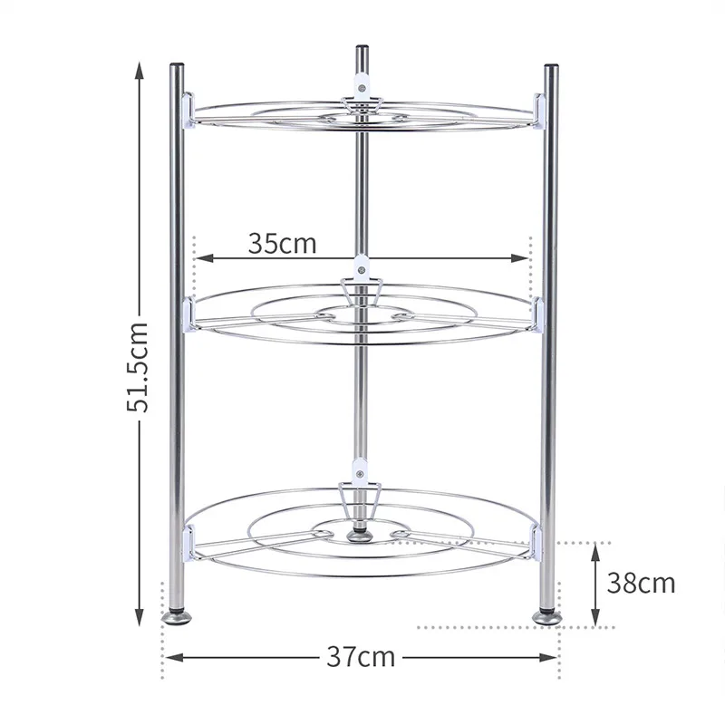 ОРЗ 3 уровня Кухня срок хранения столешницу Организатор Нержавеющая сталь пан стойку горшок держатель Кухня аксессуары Организатор Сушилка для посуды