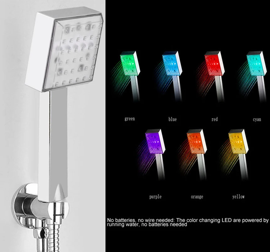 

Handheld 7 Colors LED Shower Head Romantic Light Water Bath Home Bathroom Shower Head Bathroom Tool New