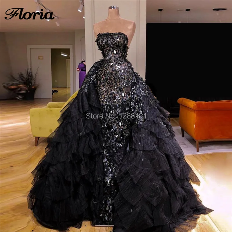 

Shiny Crystal Tiered Evening Dresses See Through Formal Prom Dress For Celebrity Couture Aibye Party Gowns Vestidos 2019 Arabic