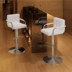 VidaXL два эксклюзивных белых барных табурета 2 шт. барный стул вращающийся подъемный стул высокие стулья креативный косметический табурет