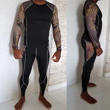 Новинка, мужское термобелье, набор, лыжное быстросохнущее теплое нижнее белье, компрессионные колготки, базовый слой, флисовое зимнее термобелье