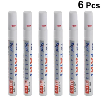 

6pcs Utility Car Paint Scratching Repair Touch Up Paint Marker Pen Concealing Tool (White)
