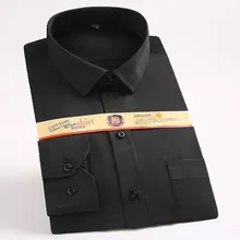 Для мужчин платье рубашка одноцветное цвет с длинным рукавом Smart рубашка на каждый день твил в полоску Camisa Masculina Slim Fit