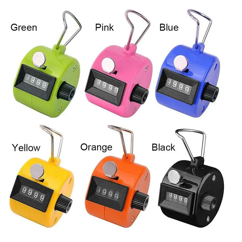 

4 Digit Number Hand Tally Counter 4 Digital Display Mechanical Manual Count Click with Finger Ring
