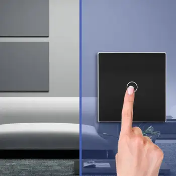 

12V Wireless Touch Smart Switch 1 Way Switch Wireless Remote Touch Switch Light Wall Switch Panel with Receiver for Smart Home