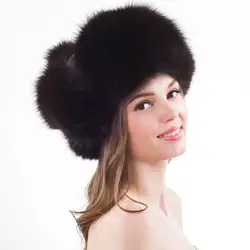 Новая зимняя Женская стильная шапка из натурального Лисьего меха, женская шапка из 100% натурального Лисьего меха, Повседневная теплая