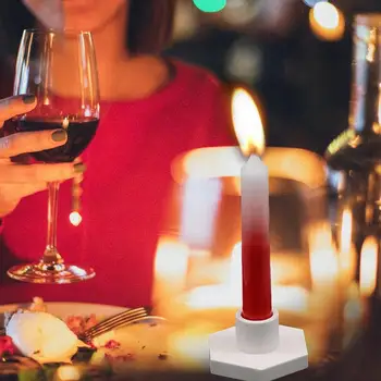 

New Cake Mold Concrete Hexagon Candlestick Silicone Mold Decoration Shop Romantic Wedding Ornament Ement Plaster Marble Mold