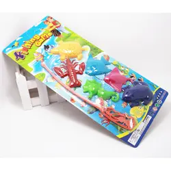 7 шт. набор Магнитная рыболовная игрушка для детей 1 стержень 6 3D рыбка Детская ванна для отдыха на открытом воздухе неэлектрический унисекс