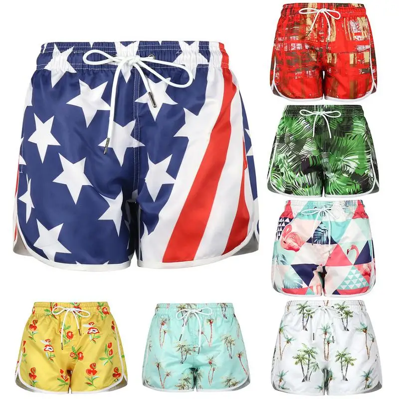 

Summer Women's Shorts Quick-drying Beach Bottoms Elastic Band Innovative Print Beach Hot Sports Shorts Skin-friendly Comfortable