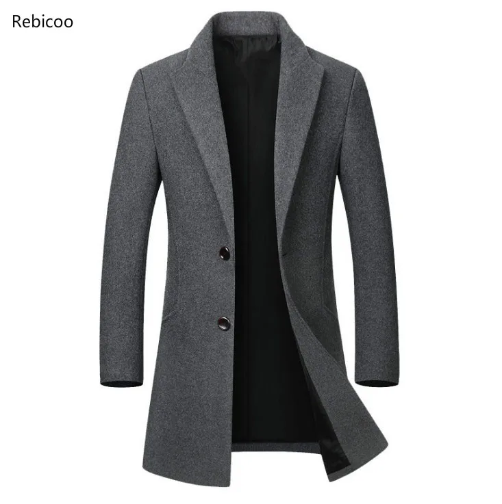 Autumn Winter Wool Jacket Men's High-quality Wool Coat casual Slim collar wool coat Men's long cotton collar trench coat Autumn Winter Wool Jacket Men's High-quality Wool Coat casual Slim collar wool coat Men's long cotton collar trench coat