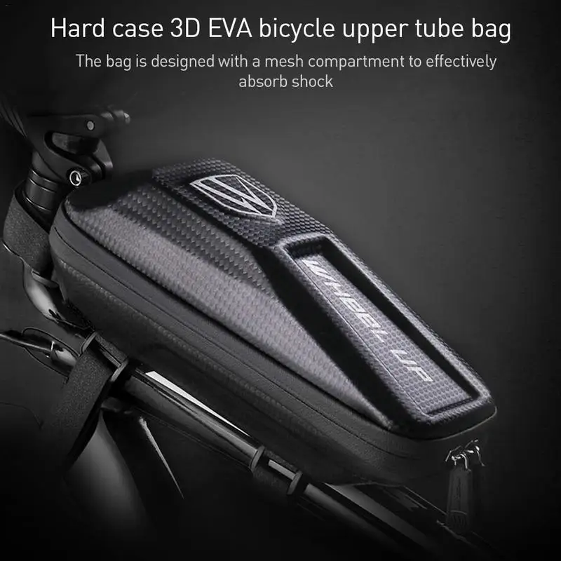 EVA Waterproof Bicycle Front Tube Bag Mesh Double Zipper Front Beam Package