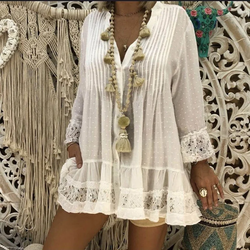 Elegant Lace Blouses for Women 2019 New Fashion Ladies Tops and Blouses Autumn Long Sleeve Casual Blouses Shirts|Blouses & Shirts| - AliExpress