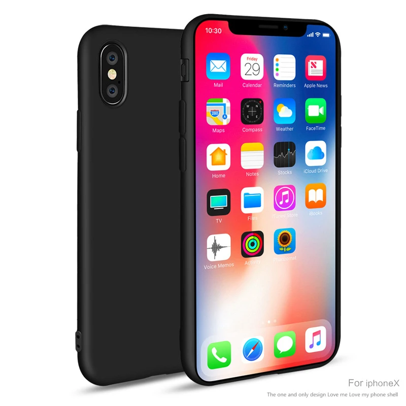 Ударопрочный чехол для iPhone X XR XS Max SE 6 7 8 Plus силиконовый резиновый матовый из ТПУ 5 5S