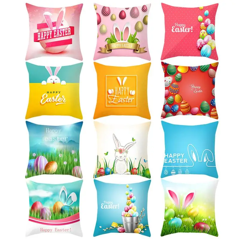 

Easter Style Pillowcase Cute Rabbit Colored Egg Pattern Soft, comfortable and easy to clean