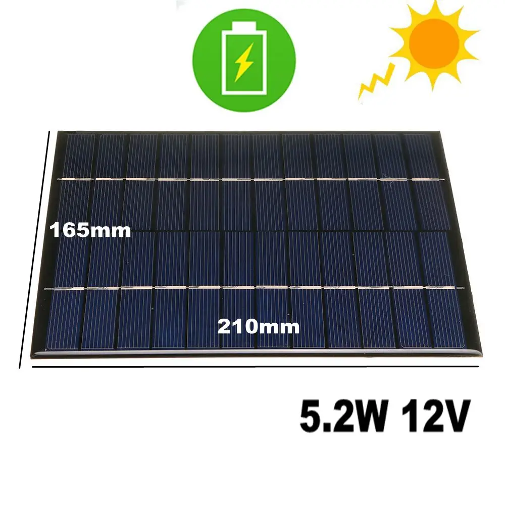 

CALTIE 12V 5.2W 165*210mm Mini Polycrystalline Solar Panel Epoxy Board DIY Epoxy Polycrystalline Cells For Cellphone
