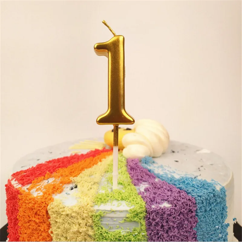 

1pcs 0 To 9 Golden Number Candles Smokeless Birthday Number Cake Topper DIY Birthday Party Decoration Kids Party Decoration-S