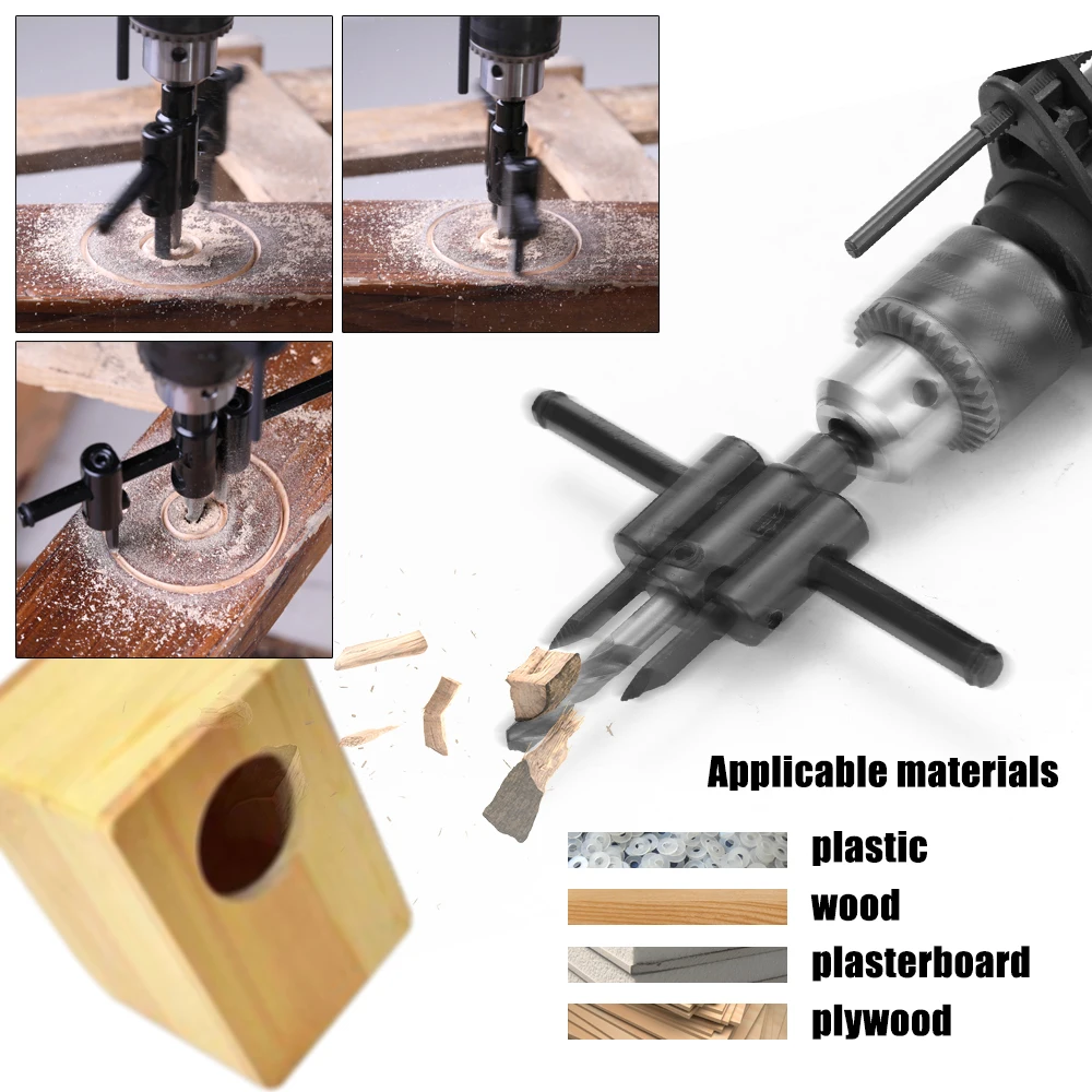 

Adjustable Aircraft Type Hole Opener Woodworking Hole Opener Plaster Audio Downlight Reamer Bit
