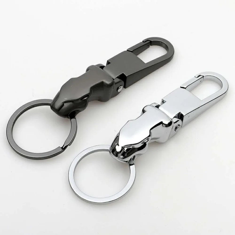 

Car-styling Luxury Leopard Head Genuine Leather Key Chain Key Rings Holder Metal KeyRing Keychains for Jaguar F-PACE XJ XE XF