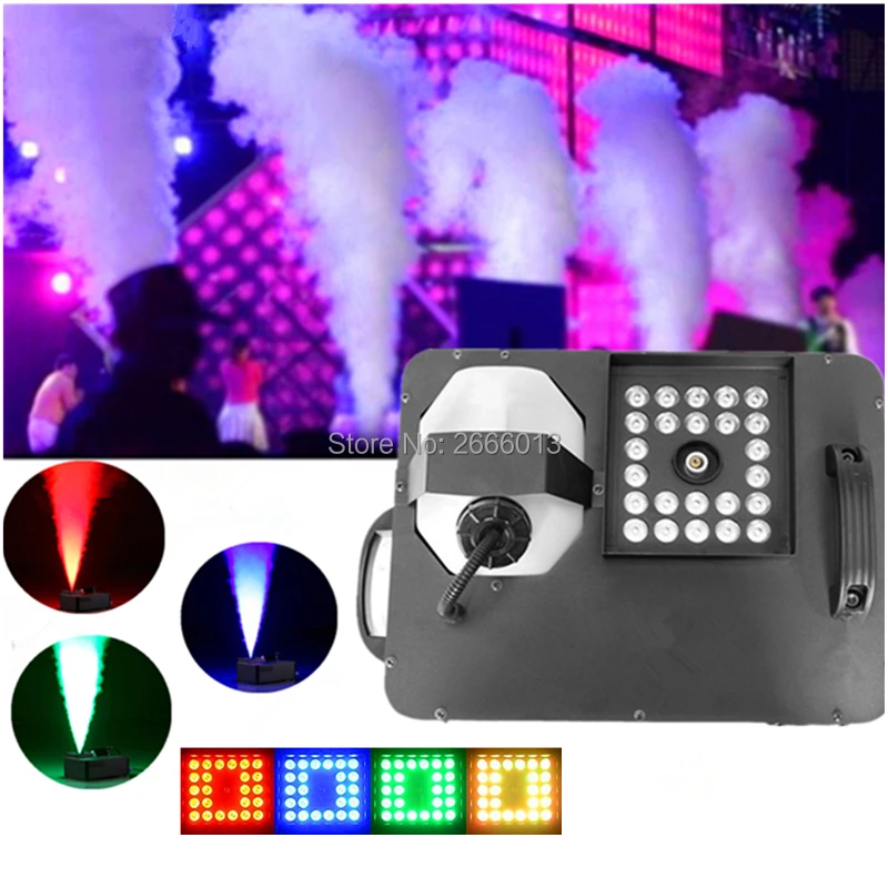 

Wireless Remote DMX512 Control1500W Smoke Machine With 24*3W RGB LED Lights /Professional Vertical Fog Machine/LED Stage Fogger