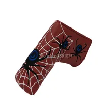 Гольф чехол для короткой клюшки паук вышивка Паттерс крышка головки PU защитные покрытия красный цвет