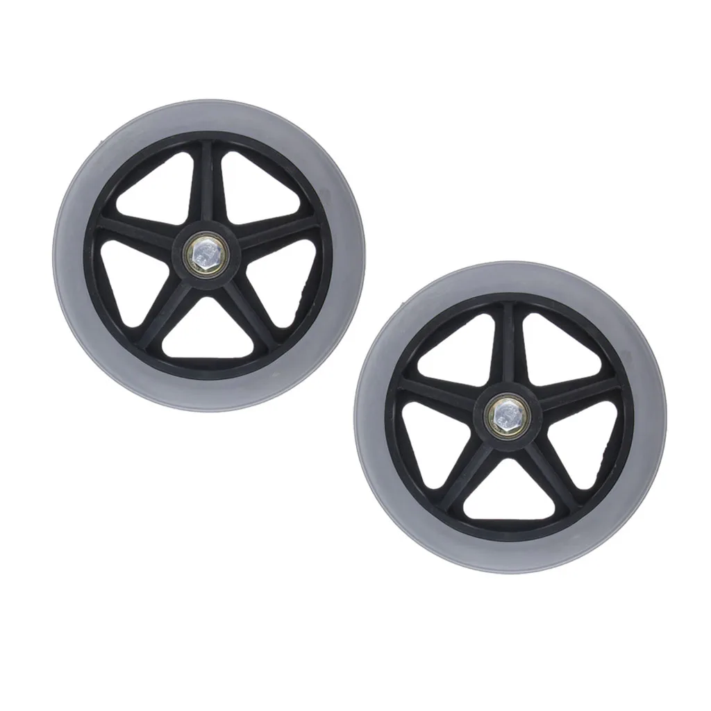 

2pcs Alloy ABS Wheelchair Front Castor Wheels Caster Replacement Part Tool 6 Inch Bearing Dia 5/16 inch