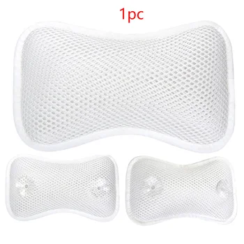 

Suction Cup Breathable Luxurious Bath Relax Mesh Bone Shape Anti Bath Spa Neck Support 3D Bathtub