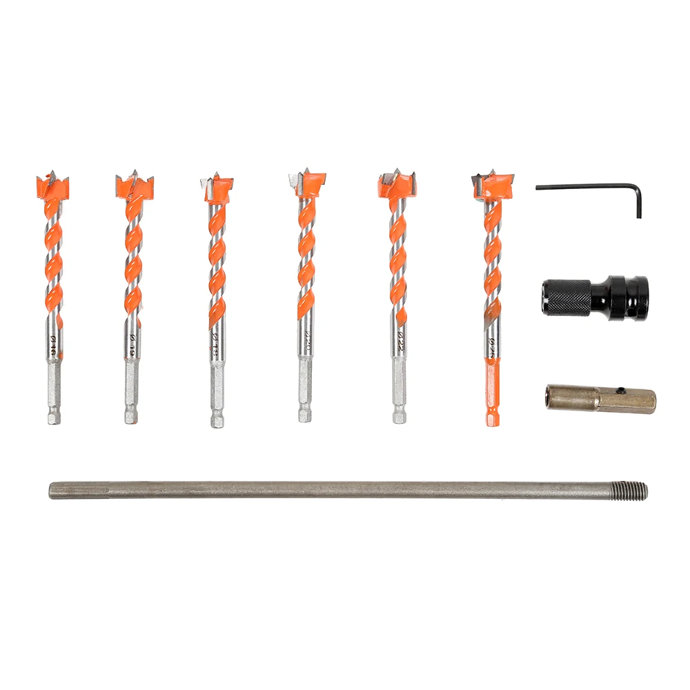 

Hex Shank Drill Lengthened Woodworking Thread Hole Opener Cutter Punching Bits Durable Hard Alloy Tapping Spiral Point Saw