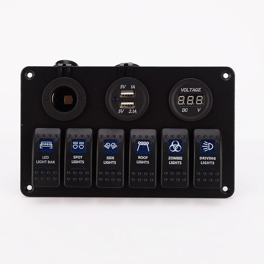 Продажа через границу тепла Amazon Ebay Touring Car Yacht Refit Switch Panel 6 Position Group combinate от 12 до 24 В |