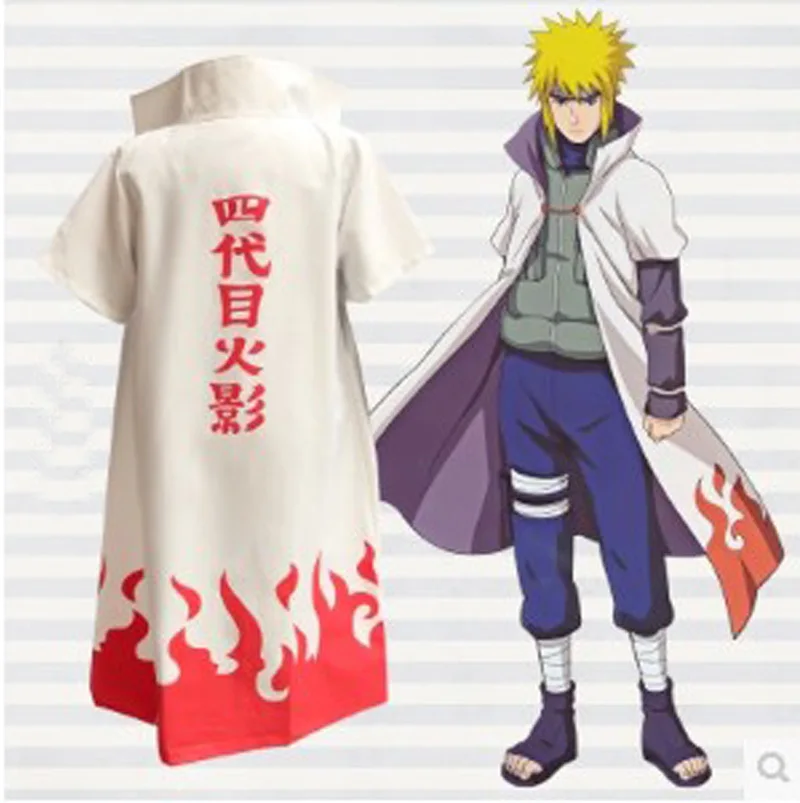 

man adult Naruto Shippuden Cosplay Cloak 4th Hokage Cloak Robe White Cape Dust Coat Unisex Fourth Hokage Namikaze Minato Uniform