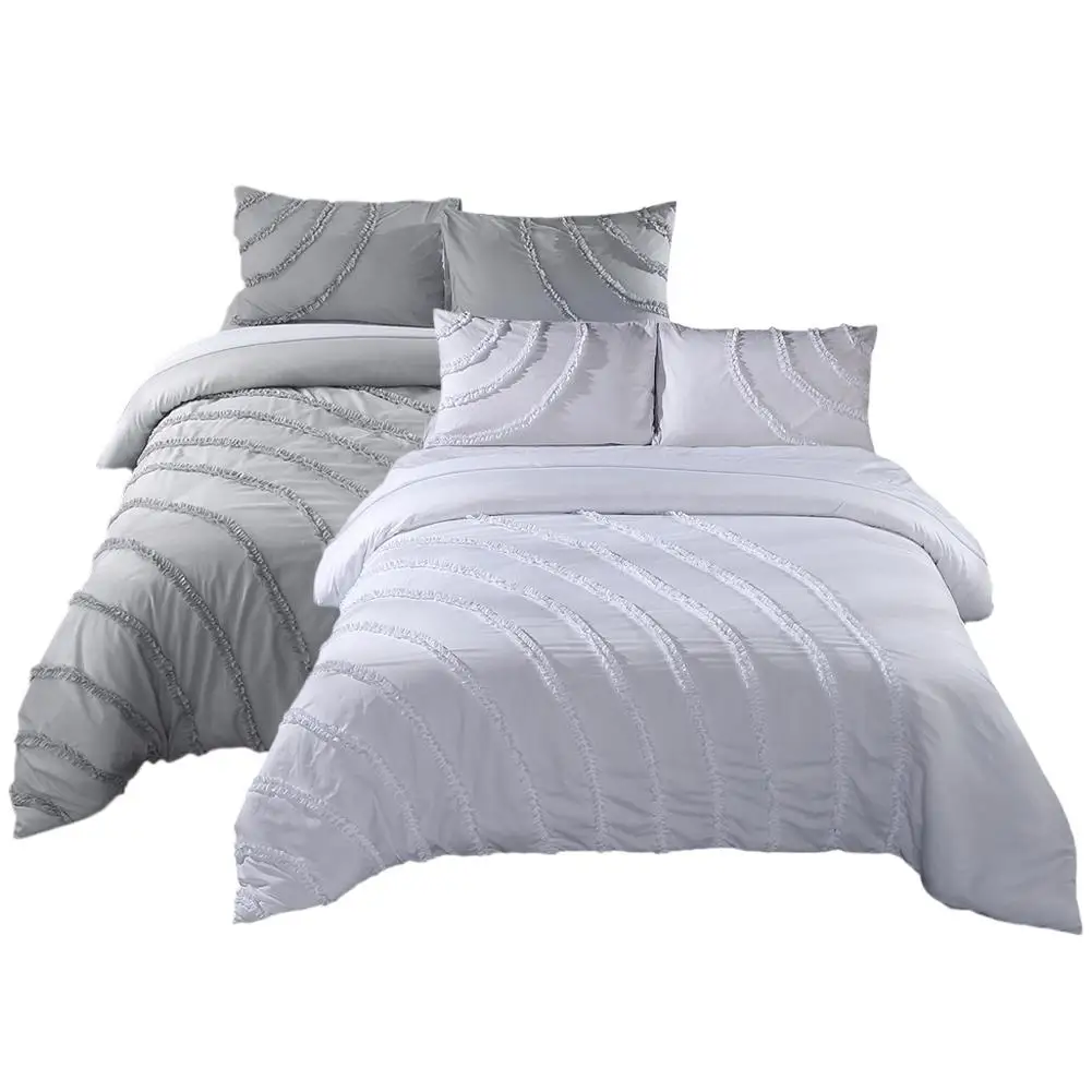 

Jersey Cotton Duvet Cover Set Soft Simple Solid Design Queen Full Size Dark Gray Bedding Duvet Cover Set 3 Pieces