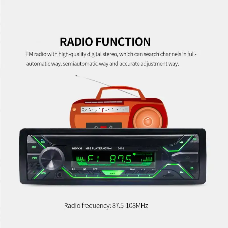 Car Radio Stereo Player Bluetooth Phone AUX-IN MP3 FM/USB/1 Din/remote control 12V Car Audio Auto Car Radio Stereo Player Bluetooth Phone AUX-IN MP3 FM/USB/1 Din/remote control 12V Car Audio Auto