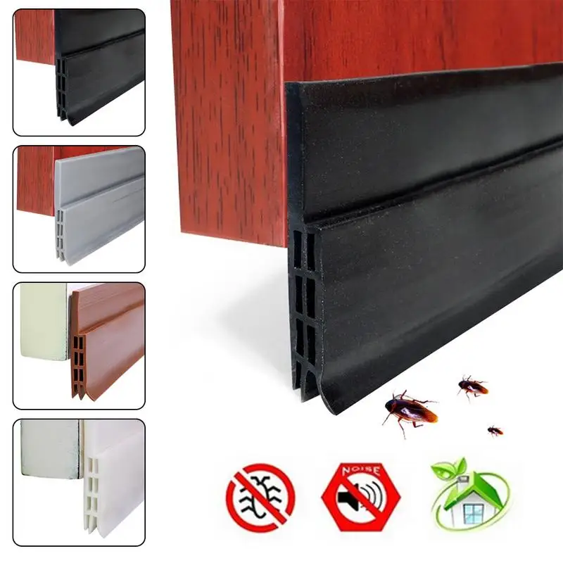 

1PC Door Sweep Silicone Bottom Seal Strip Weather Stripping Draft Stopper And Blocker, Soundproof And Prevent Bugs 5x0.5x100cm