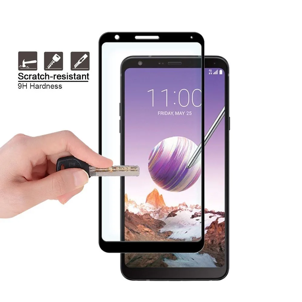 0 3 мм 2.5D полное покрытие 9H закаленное стекло Защита экрана для LG Q Stylo 4 5 Q710MS / Stylus +