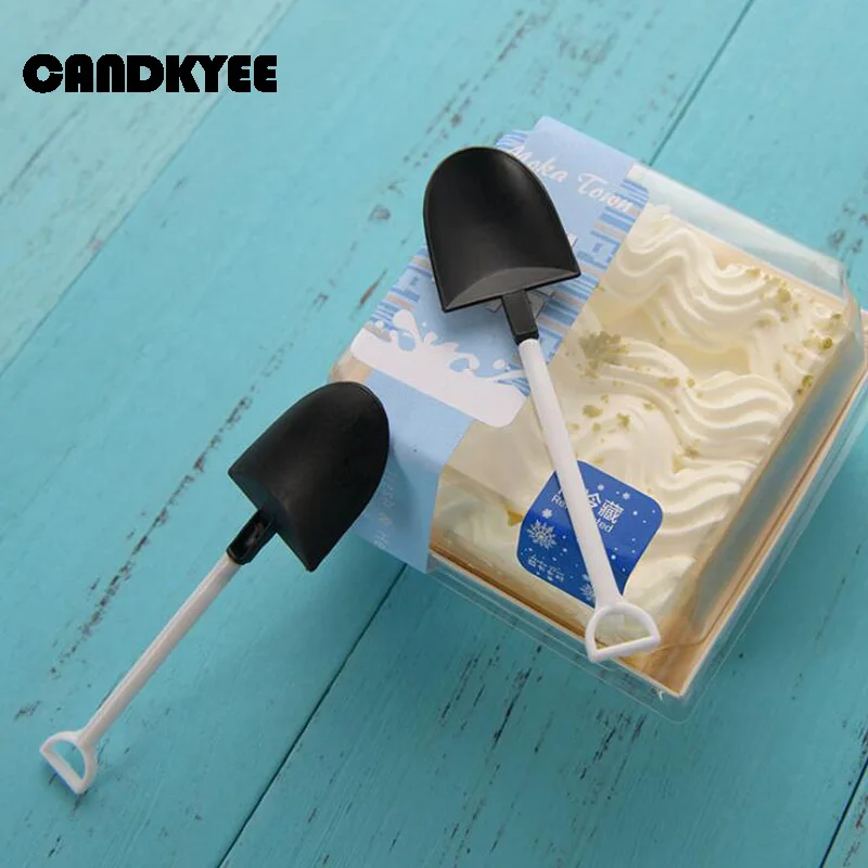 Ложка для мороженого, 50 шт./лот, мини-лопата, пластиковая ложка, для торта, для строительства пляжа, сада, вечерние, одноразовые стопки, инструменты для эскимо