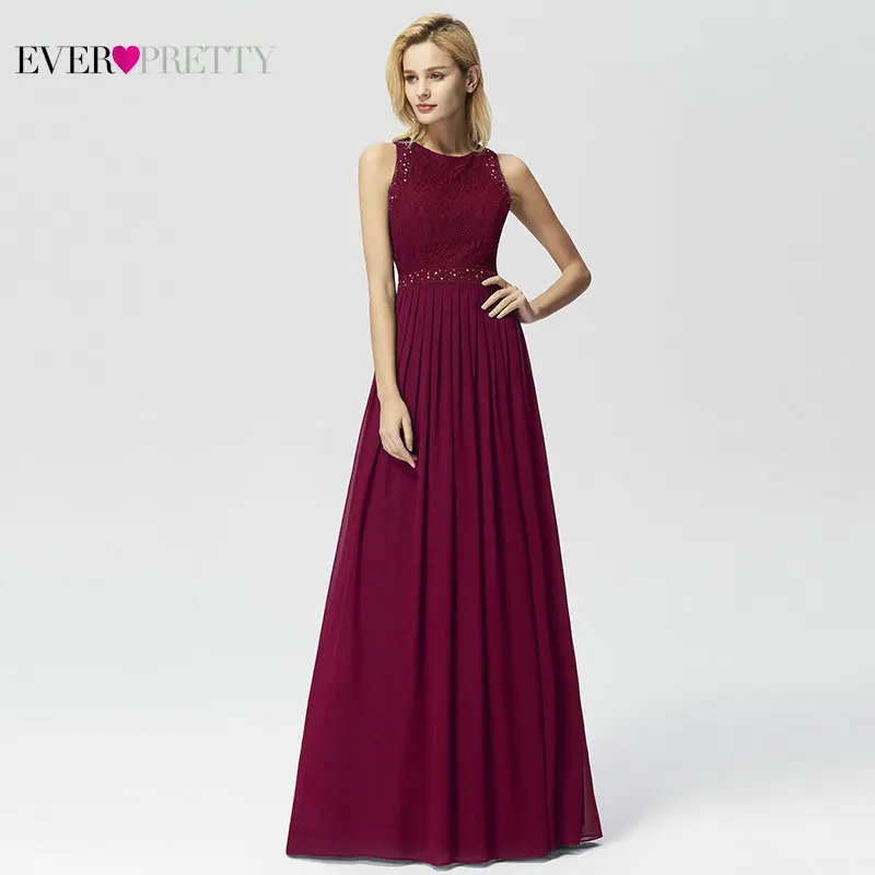Женское длинное платье подружки невесты Ever Pretty розовое элегантное