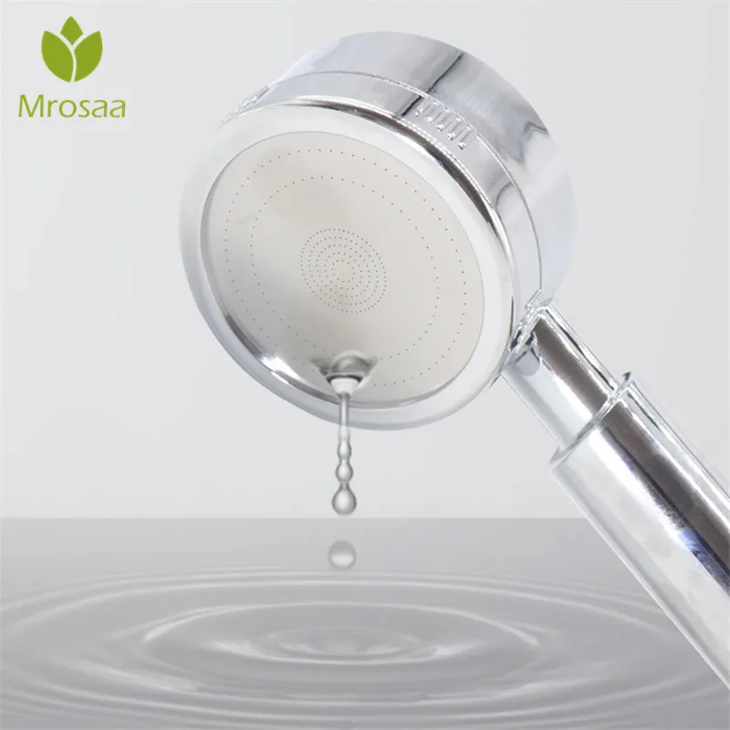 Mrosaa ABS Hand Shower Head Pressure Boost Rain Shower Nozzle Round