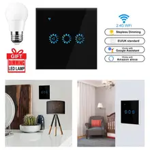 Светодиодный диммер 220 В/110 В умный Wifi диммер сенсорный светильник с лампочкой работает с Amazon Alexa Google Assistant Ewelink