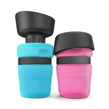 2 In 1 Portable Pet Travel Kettle Sports Squeeze Type Large Capacity Water Bottle No Water Leakage No Waste Odor-free