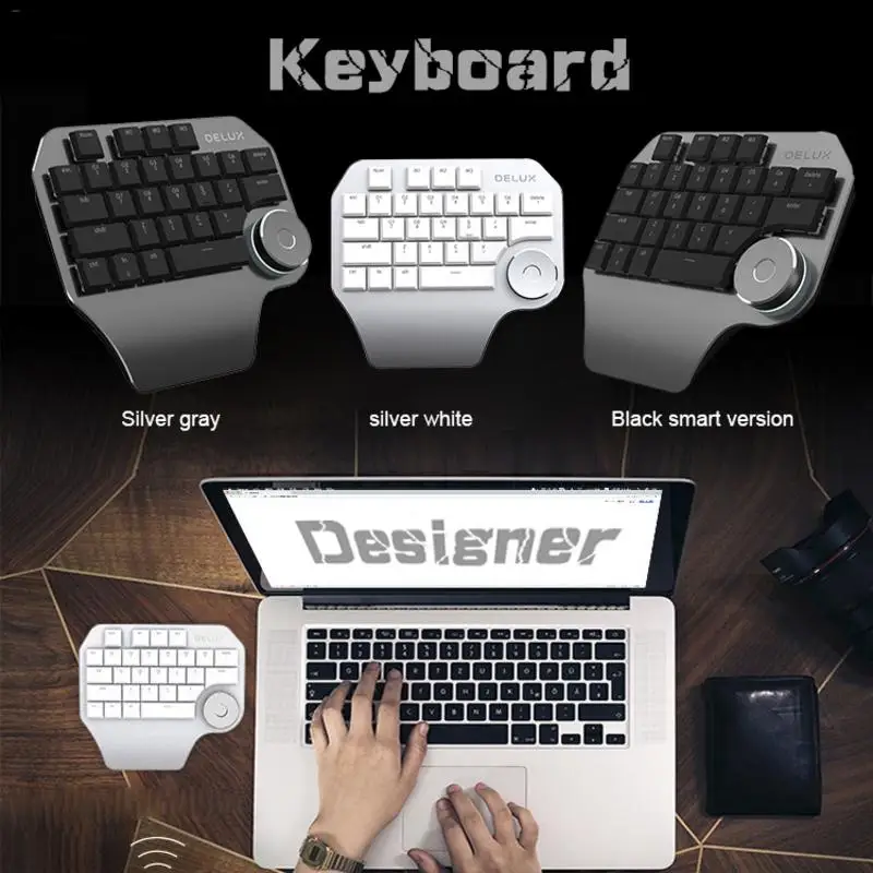 

Designer Keyboard PS/CAD Drawing Multi-function Knob Control Voice Mini Industrial Keyboard For Computer Laptop Supplies