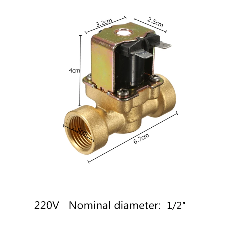 Новое поступление 1/" 220 V 2 Way Латунь Электромагнитный клапан воды масло нормально замкнутый 2 Way 2 позиция для воздуха водяной клапан