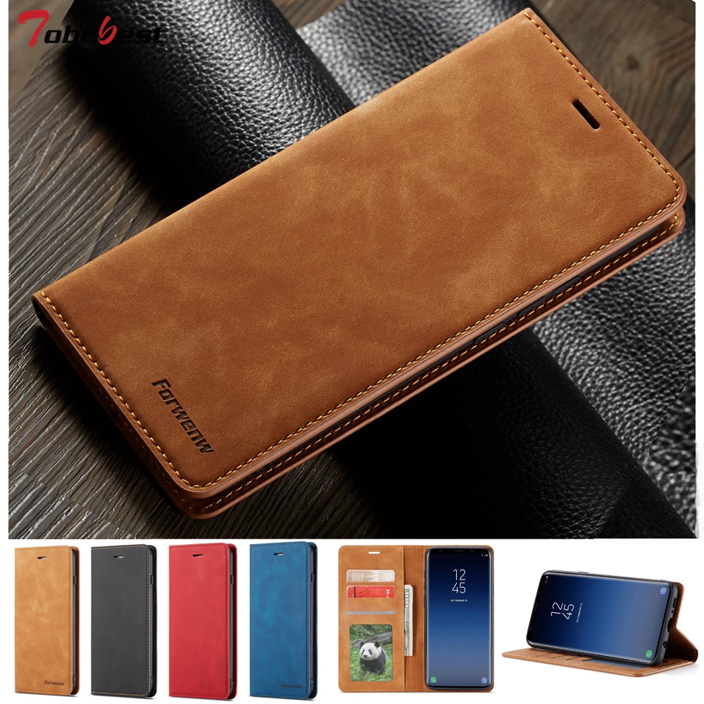 

Leather Case for Samsung Galaxy S9 S8 Plus Case Cover for Samsung Galaxy Note 9 Luxury Vintage Flip Wallet Phone Cover