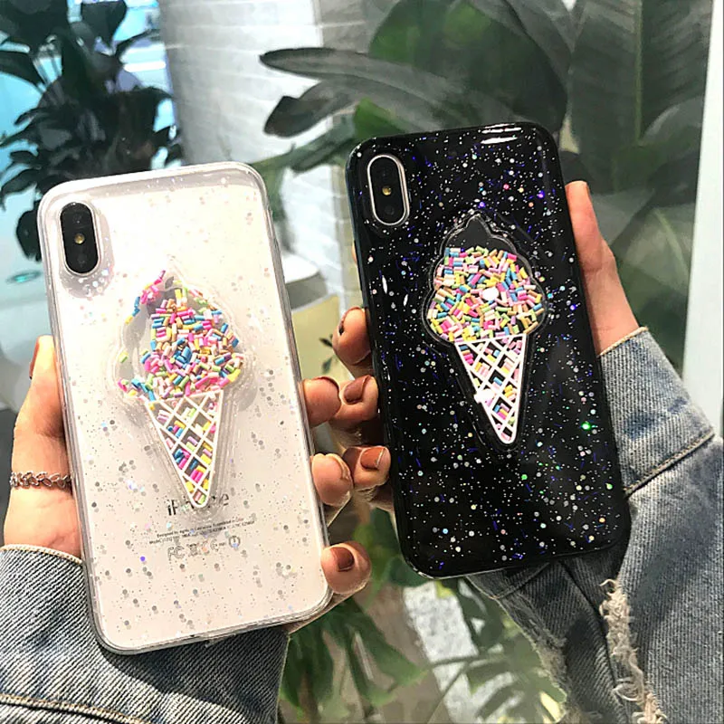 Милый Блестящий цветной чехол LOVECOM для iPhone XS Max XR 6 6S Plus мягкая задняя крышка из ТПУ