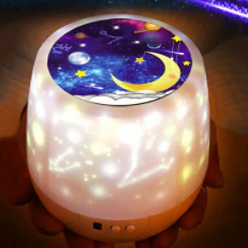 Kaigelin LED الملونة ستار العارض ليلة ضوء القمر السماء دوران الاطفال الطفل مصباح الليل USB شحن مصابيح لغرفة النوم