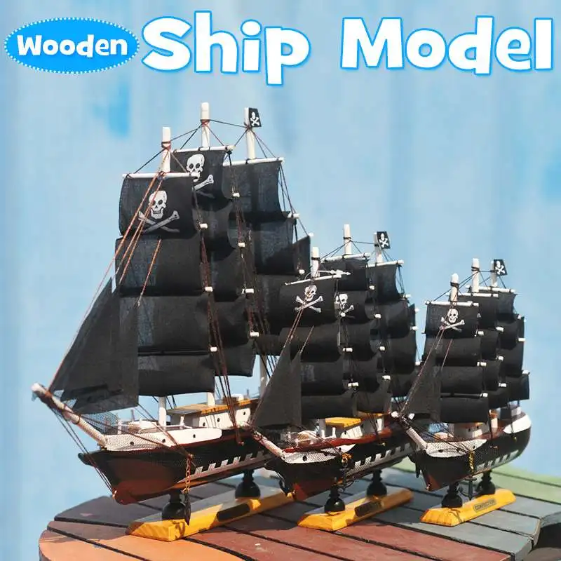 

CUTEACC DIY Pirate Ship Model Assembling Building Kits Wooden Sailboat Toys Sailing Model Assembled Wooden Kit Kids Toys Gift