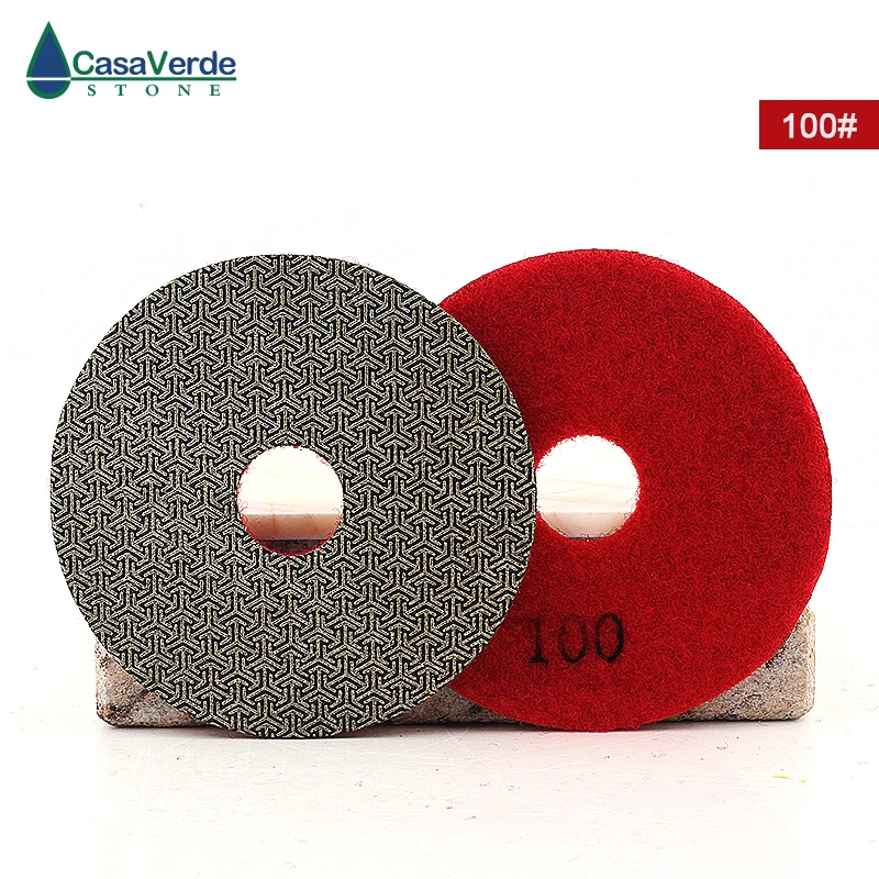 Kopen 1 stk partij 4 inch 100mm diamond Electroplated polijsten Pad Snelle Verwijdering Tegel Glas Beton Steen Schuren Schijf Metalen Polijsten