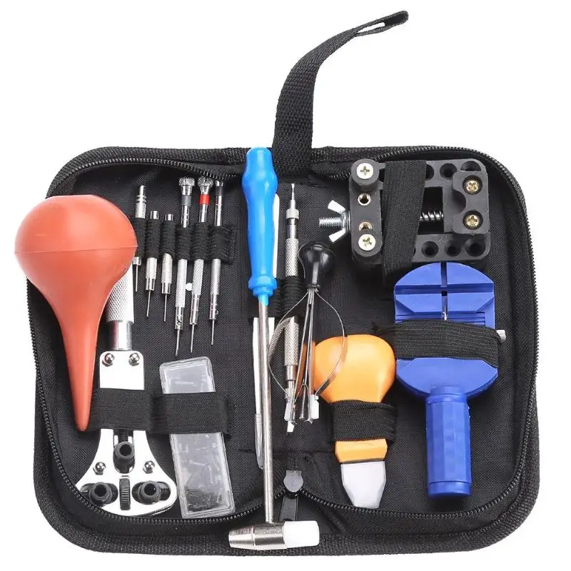 

16pcs Professional Watch Clock Repair Kit Case Holder Back Cover Pry Opener Remover Set Spring Bar Watchmaker Tools