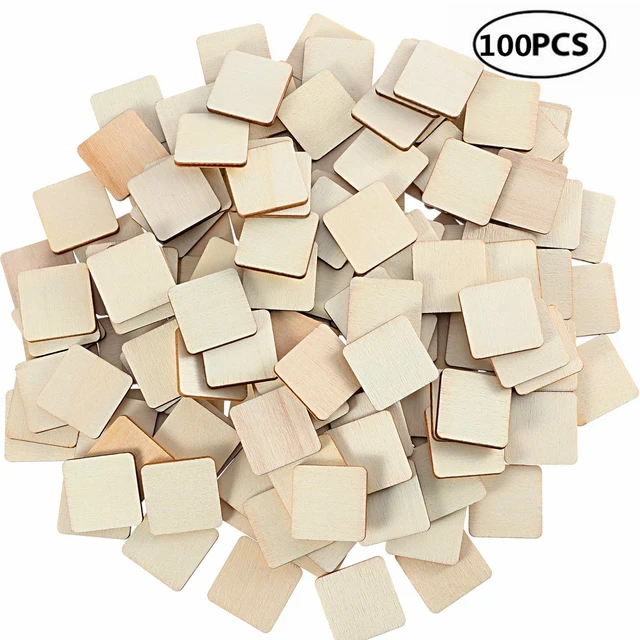 100pcs 1inch Unfinished Round Wooden Circles For Crafts Blank Natural  Cutouts DIY Arts Crafts Christmas Decorations