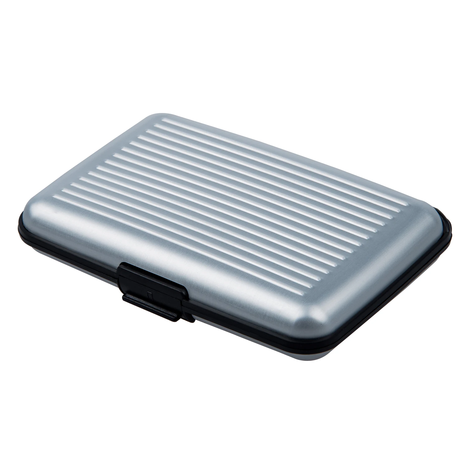 

Aluminum Credit / visit card holder - model scratch  Anti-shock wallet- silver